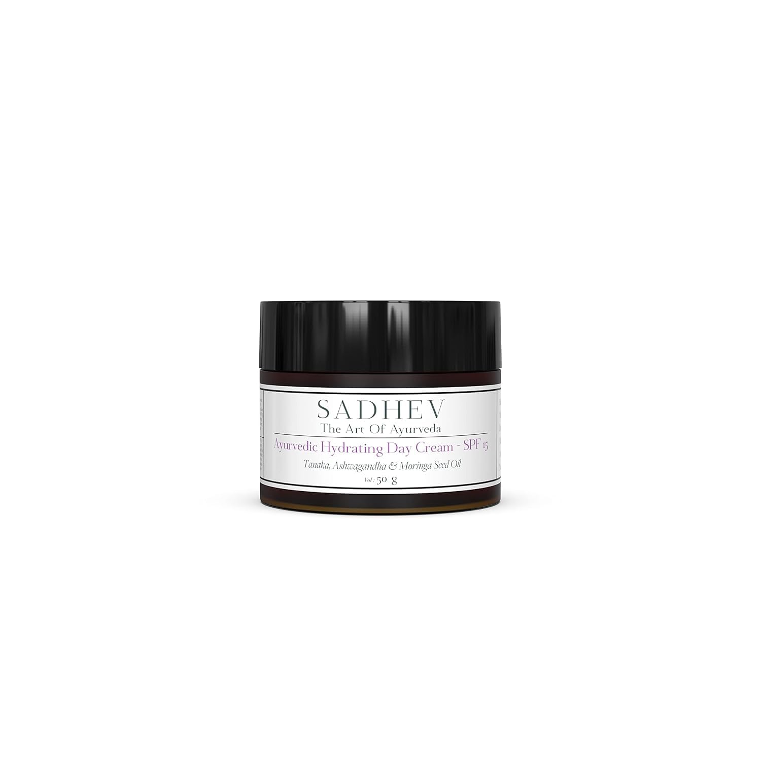 Sadhev Ayurvedic Hydrating Day Cream SPF 15 with Goodness of Tanaka, Ashwagandha & Moringa Seed Oil - 50gm (Pack of 1)_GWP