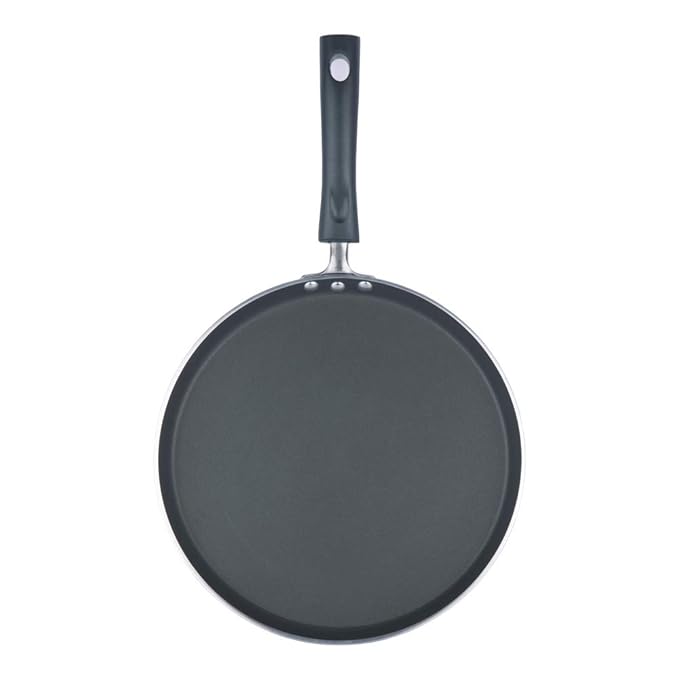 Vinod Zest Aluminium Non Stick Dosa Omni Tawa - 30cm | 3mm Extra Thick | 3 Layer Ceramic Coat | Bakelite Handle