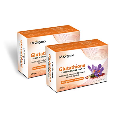 La Organo Glutathione Kumkumadi Skin Lightening & Brightening Soap - 100 Gms | Pack of 2