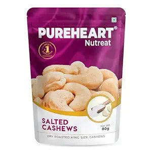 Pureheart Roasted Nutreat Salted Cashews - 80 gms