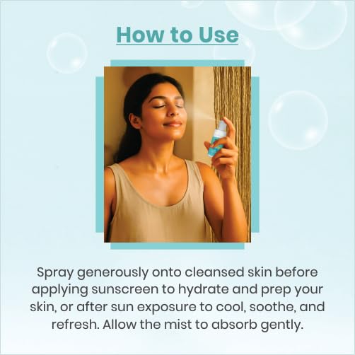 Aroma Treasures Khus Sun Care Mist 60ml | Cooling & Soothing Face & Body Spray | Hydrating Sun Care Mist with Essential Oils | Detan, Refresh & Nourish Skin | Apply Before Sunscreen & After Sun Exposure