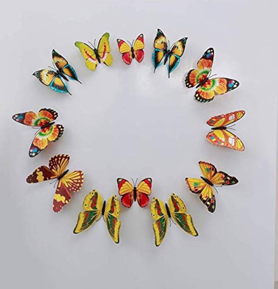 Rangoli Butterfly Wall Stick or Magnet Self Adhesive Removable PVC Design-17