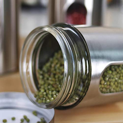 Femora Glass Window Jar for Kitchen Storage Kitchen Storage Jars With Glass Window | 700 Ml | 1000 Ml | Set of 2