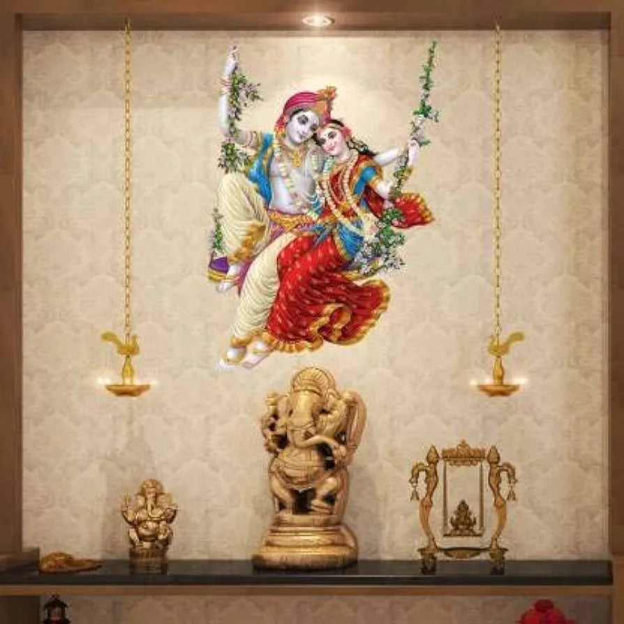 Rangoli White Glossy Vinyl Wall Sticker Premium Self-Adhesive Waterproof Parent-14 Design-13
