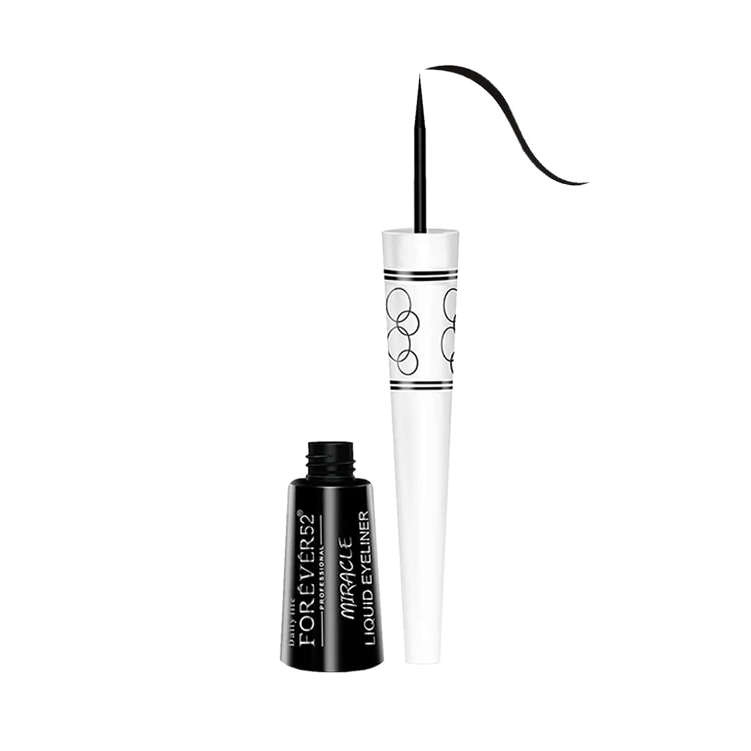 Daily Life Forever52 Long Lasting Waterproof Miracle Liquid Eyeliner, Long Lasting Waterproof Liner with Brush for Even Strokes - Smudge Proof Eye Makeup (Black) -ARG001
