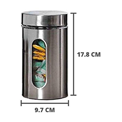 Femora Glass Window Jar for Kitchen Storage Kitchen Storage Jars With Glass Window | 700 Ml | 1000 Ml | Set of 2
