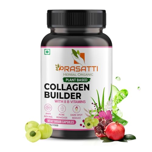 Prasatti Herbal Organic Plant Based Collagen Builder With Glutathione - 90 Veg Caps