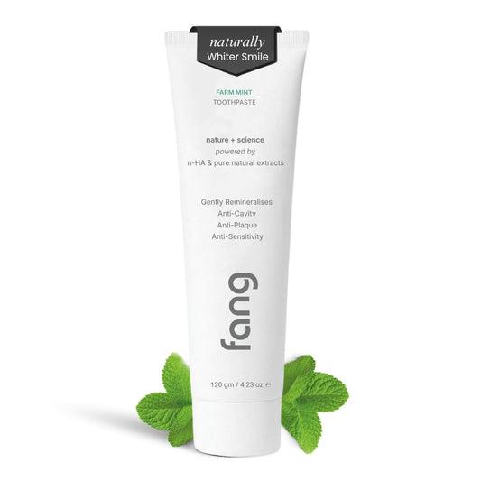 Fang Farm Mint Natural Toothpaste|Fluoride Free Hydroxyapatite|Teeth Whitening|Heals Sensitive Teeth|Fights Cavities,Gum Diseases & Bad Breath|SLS & Chemical Free|Organic, Vegan|120 grams