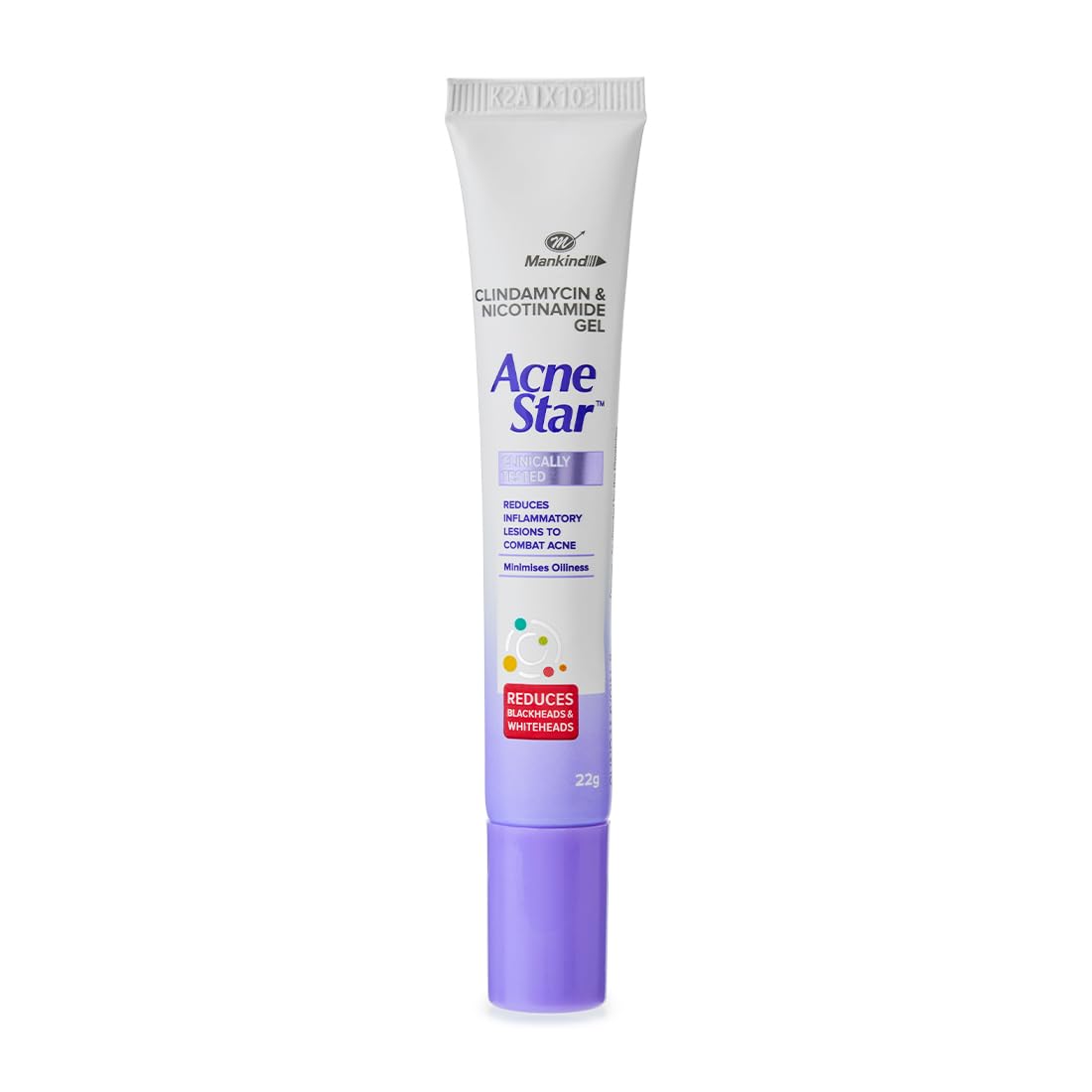 Mankind Acne Star Clindamycin And Nicotinamide Tube Face Gel - 22 Gms