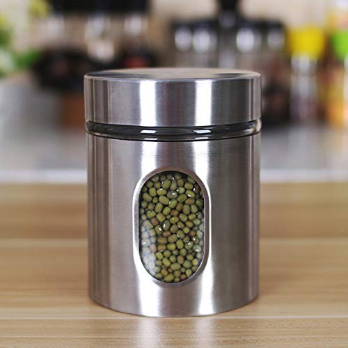Femora Kitchen Storage Jars Steel Body With See Through Window Jar | 1000 Ml | Pack of 1