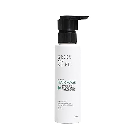 Green And Beige Nutrisum Scalp & Hair Strengthening + Smoothening Hair Mask - 100 ml