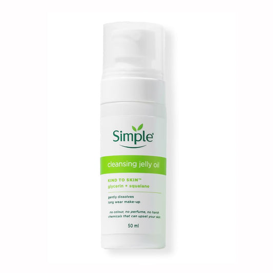 Simple Kind To Skin Cleansing Jelly Oil 50ml | Gently Melts Away Waterproof And Transfer-proof Makeup | With Squalane & Glycerin | For All Skin Types