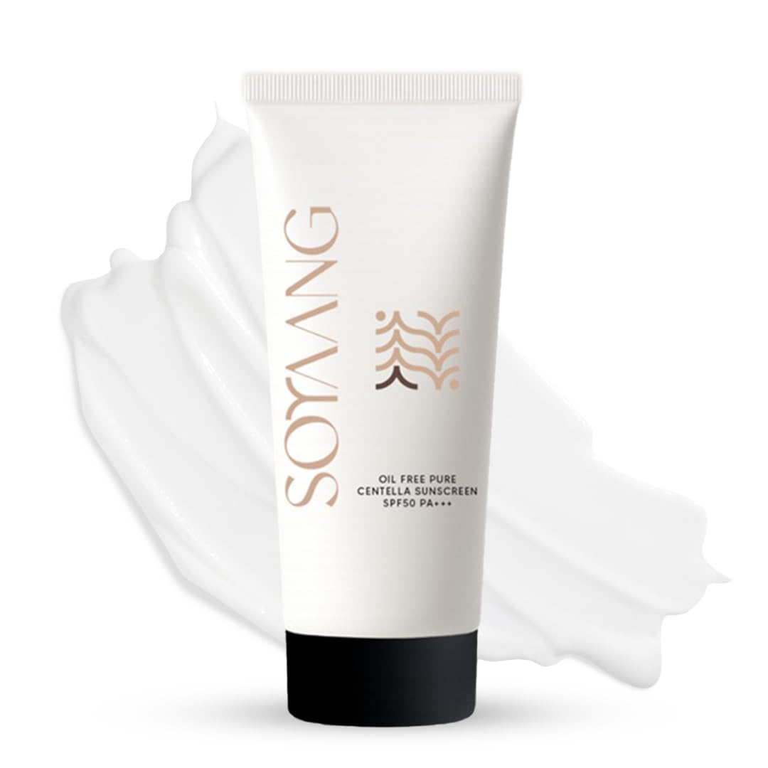 Soyaang Oil-Free Centella Sunscreen SPF50 PA+++ for Indian Men with Niacinamide, Zinc Oxide & Madecassoside | No White Cast | Lightweight, Pore-Minimising Sun Protection | 50g