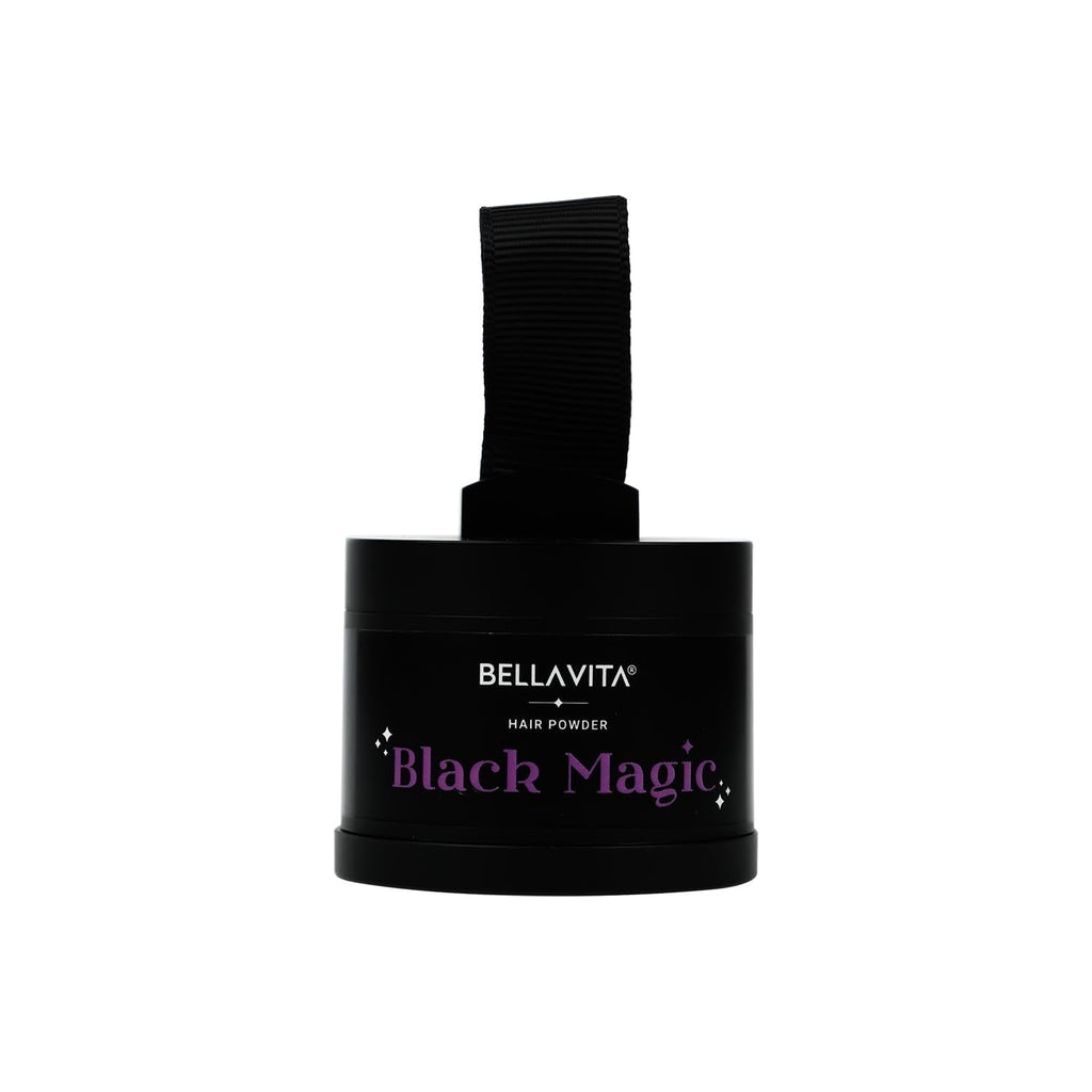 BELLAVITA Black Magic Hair Powder | Covers Grey Hair & Bald Spots Instantly | Root Touch Up | Sweat-Resistant & Long-Lasting Formula | Natural Looking Colour | 4g