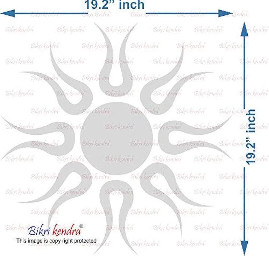 Bikri Kendra Sun Golden Model-13 Mirror Stickers for Wall, Acrylic Mirror Wall Decor Sticker