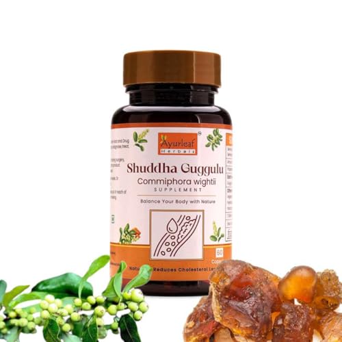 Ayurleaf Herbals Pure Ayurvedic Shuddha Guggulu Capsules | 60 Caps | Pack of 2