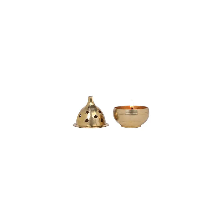 Shubhkart Nitya Kuber Goblet Brass Table Diya Brass Diya Oil Puja Lamp 105 gms