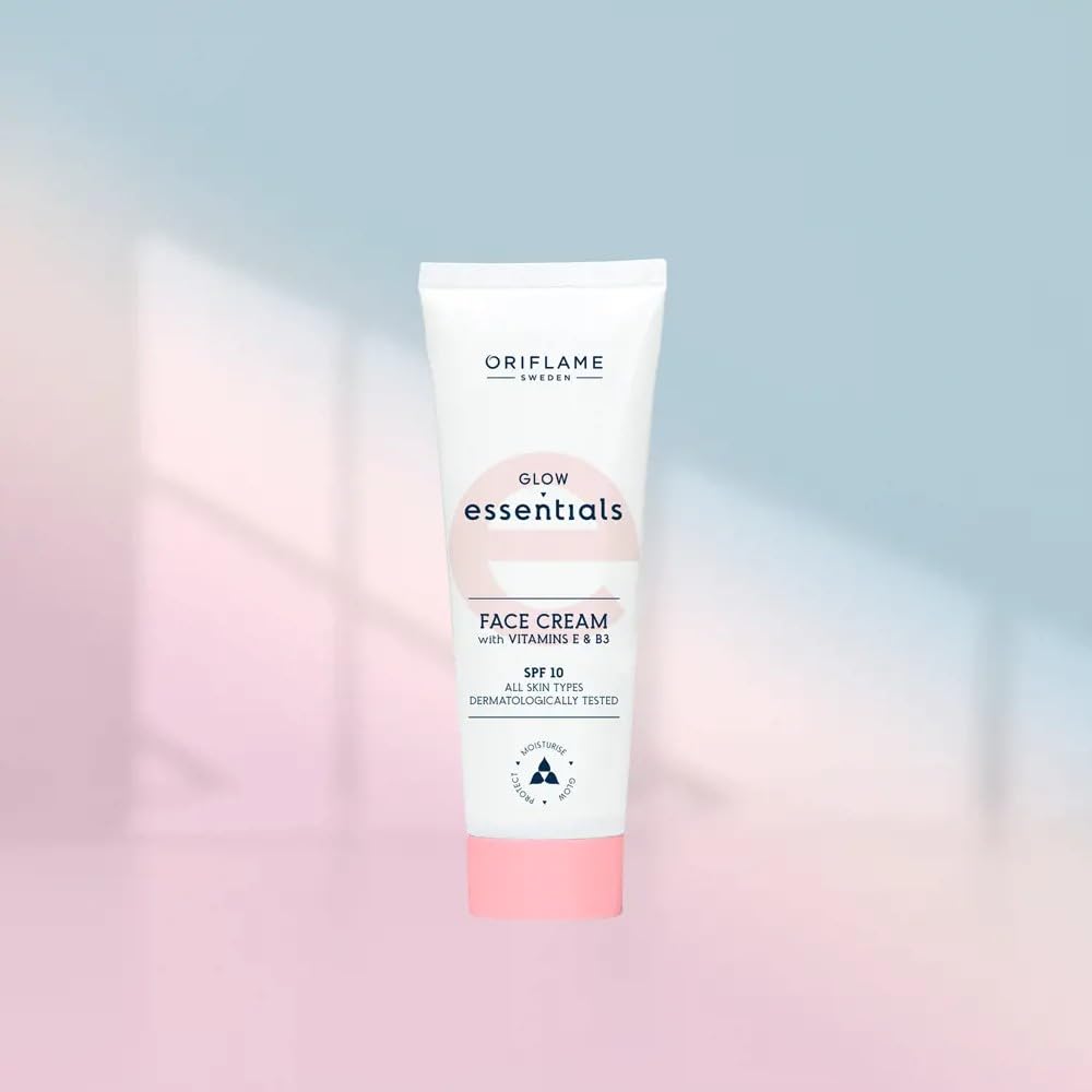 Oriflame Glow Essentials Face Cream, Vitamins E & B3, SPF 10, All Skin Types