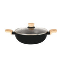 Bergner Bellini Plus Aura 5-layer Non-stick 22 Cm Kadai With Glass Lid | 2.9 Litres Kadhai