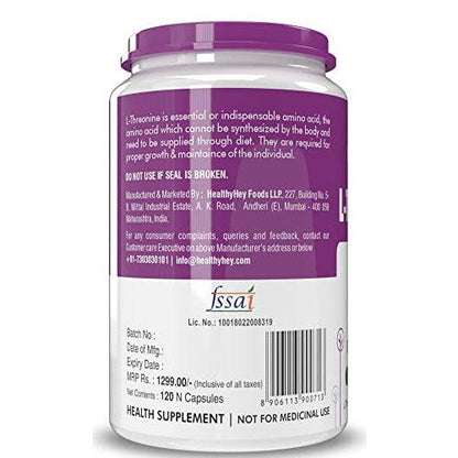 Healthyhey L-Threonine Essential Amino Acid - 120 Veg Capsules