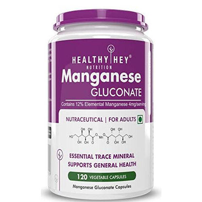 HealthyHey Manganese Gluconate - 120 Capsules