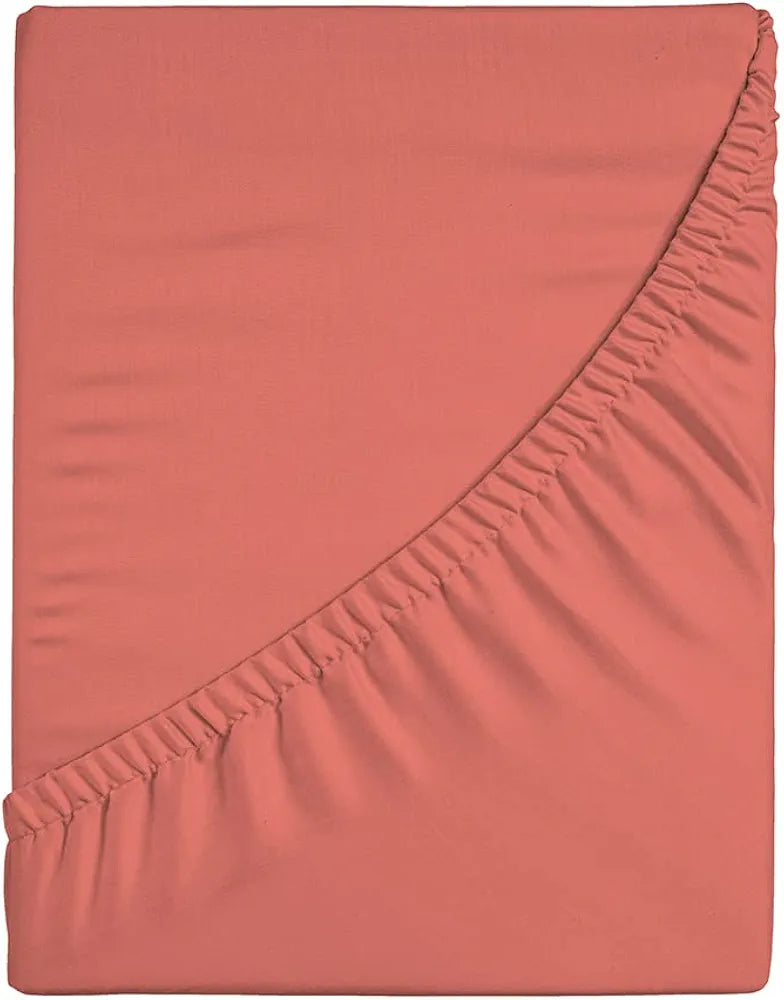 Layers Be Bold Cotton Elastic Fitted King Size Bedsheet for King Size Bed All Season Moisture Absorbent 140 TC Magenta