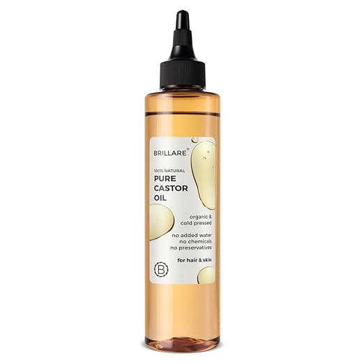 Brillare Pure Castor Oil for Hair Growth with Zero Chemicals - 200 ml