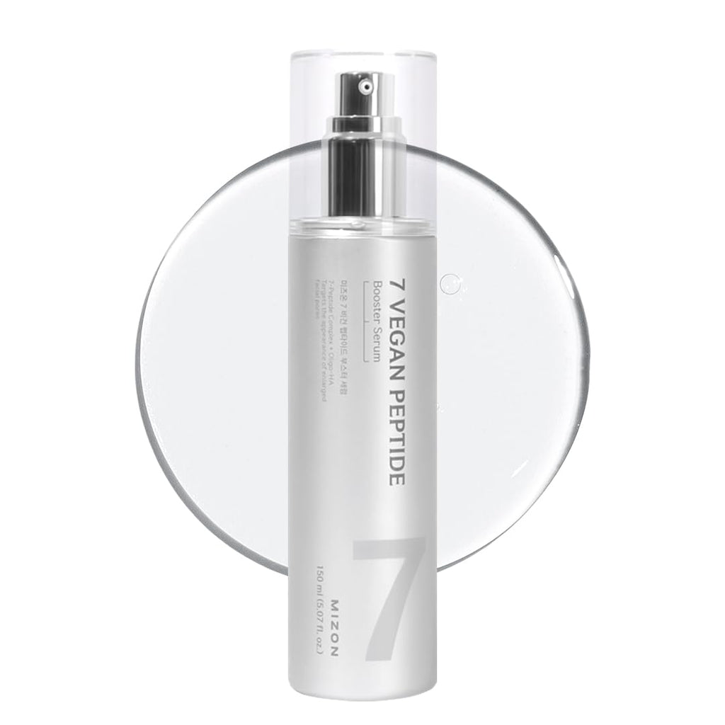 MIZON 7 Vegan Peptide Booster Serum Korean Anti-Aging Face Serum with Niacinamide & Hyaluronic Acid Hydrating Firming & Smoothing Skincare for Fine Lines & Skin Repair â€“ 150 ml