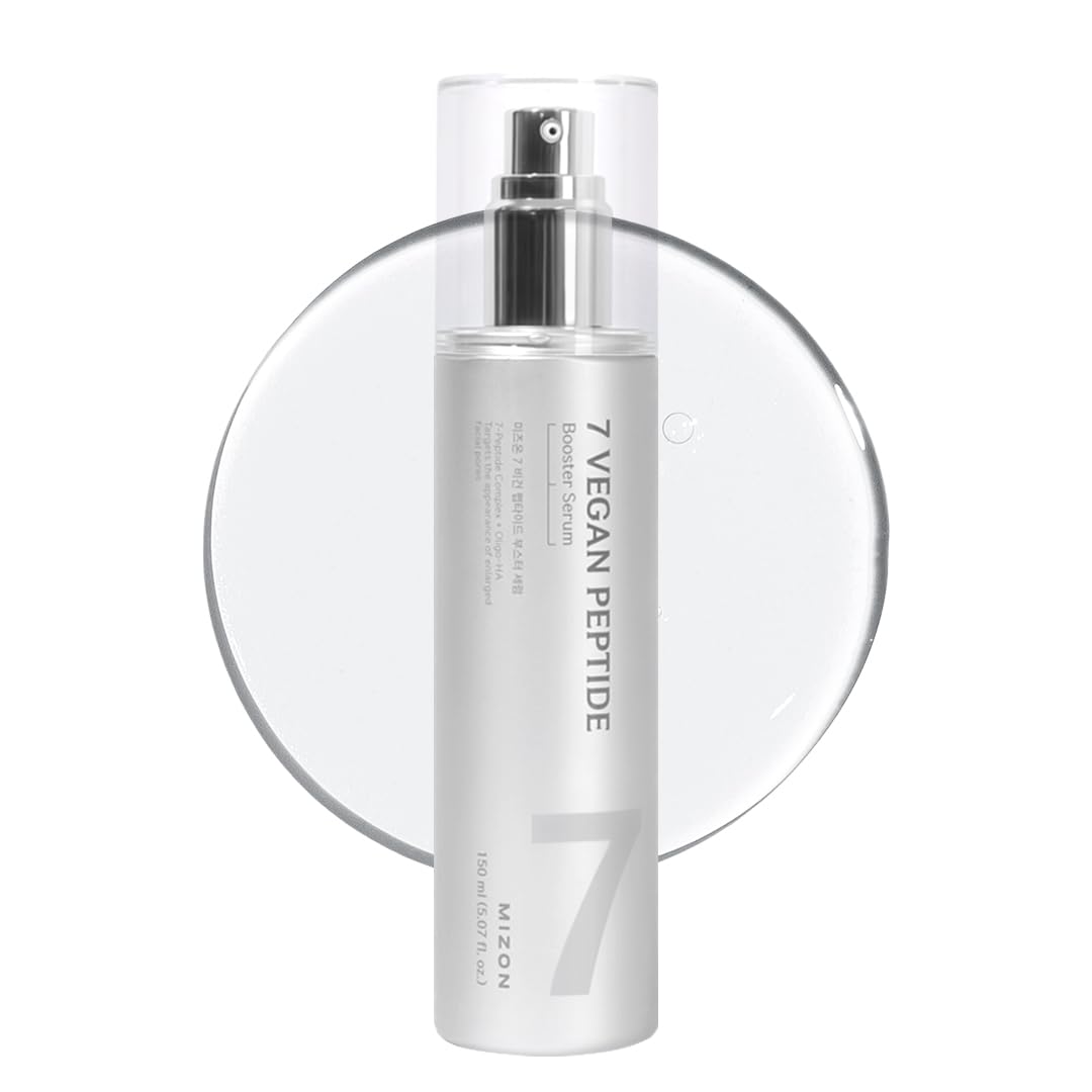 MIZON 7 Vegan Peptide Booster Serum Korean Anti-Aging Face Serum with Niacinamide & Hyaluronic Acid Hydrating Firming & Smoothing Skincare for Fine Lines & Skin Repair â€“ 150 ml
