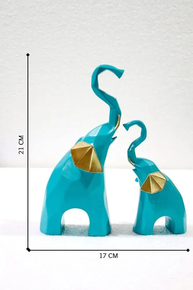Jaipur Ace Polyresin Elephant Showpiece Statue and Artifacts Blue Elephant