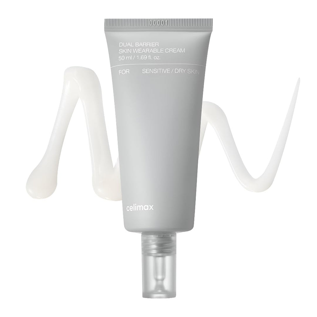 Celimax Dual Barrier Skin Wearable Cream (50ml) | 72H Hydration Barrier Repair | 5 Ceramides Hyaluronic Acid | Soothes Redness Irritation | Derma-Tested, Paraben-Free | Korean Skincare for Dry Sensitive Skin