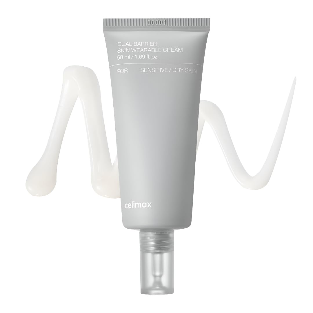 Celimax Dual Barrier Skin Wearable Cream (50ml) | 72H Hydration Barrier Repair | 5 Ceramides Hyaluronic Acid | Soothes Redness Irritation | Derma-Tested, Paraben-Free | Korean Skincare for Dry Sensitive Skin
