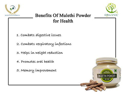 Raintech Herbals Pure Mulethi (Licorice) Powder - 200 gms