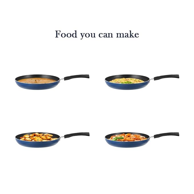 Vinod Zest Aluminium Non Stick Frypan - 18 cm | Skillet Pan | 3 Layer Ceramic Coating | 3 mm Thick