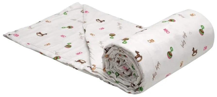 Trance Home Linen 150 GSM Pure Cotton TC - 200 Reversible Dohar Single Bed Size AC Blanket Comforter Colour Toys multicolor