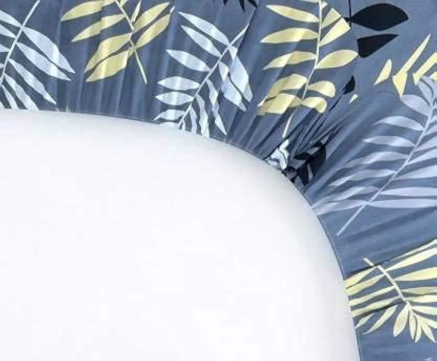The Home Style 300 TC Cotton Feel Glace Cotton Elastic Fitted Printed Double Bed King Size Bedsheet With 2 Pillow Cover Multicolor Midnight Leaf