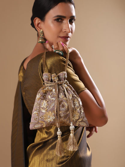 Masq Gold-Toned Embellished Potli Clutch