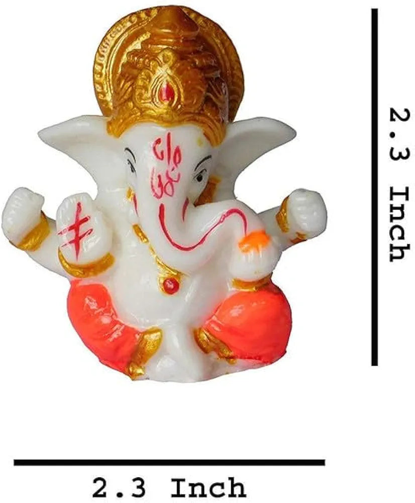 Nrson Polyresin Meditating Lord Ganesha Idols for Home Decor Car DashboardMulticolour