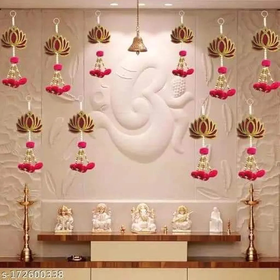 Handmade Wall Decor Lotus With Pom-Pom Style Hanging 137.16 Cm Style 4