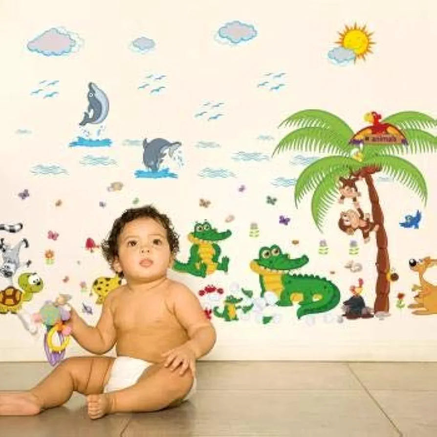 Jaamso Royals Wall Stickers for Kids Wall Stickers Kids Wall Stickers Dinding Animal Park
