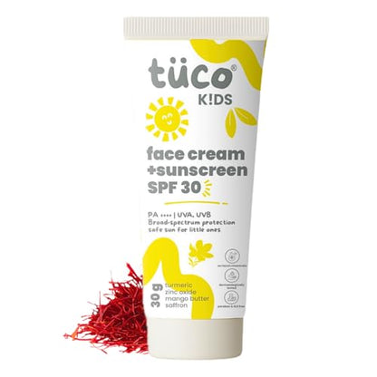 TuCo Intelligent Kids 2-in-1 Saffron Face Cream Plus Sunscreen For Sun Protection And Glow