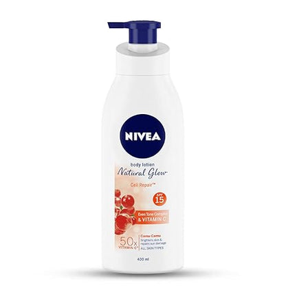 Nivea Body Lotion Natural Glow Cell Repair Spf 15 - 400 ml