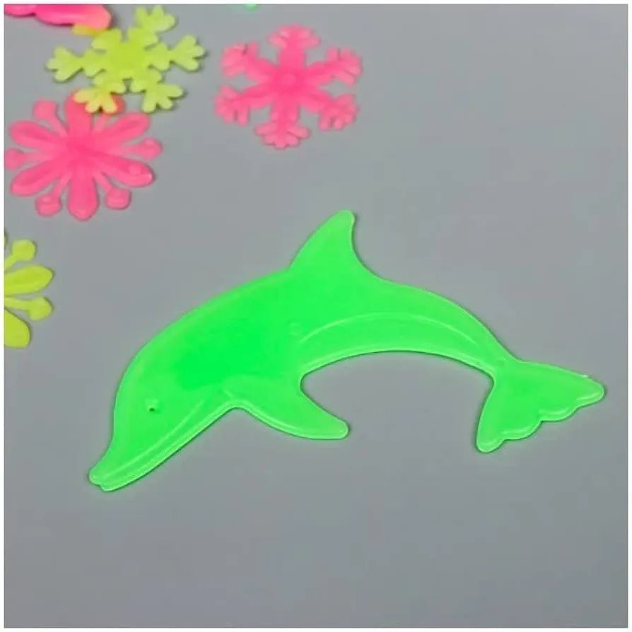 God & God's 3D Glow in The Dark Wall Stickers – Removable Fluorescent Dolphins & Flowers Luminous Wallpaper Design 2