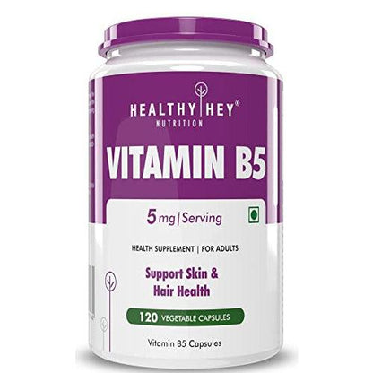HealthyHey Vitamin B5 Vegan - 120 Veg Capsules
