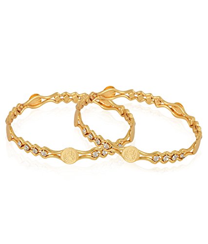 Gold-Polished Alloy Goddess Laxmi Bangle Set - The Pari