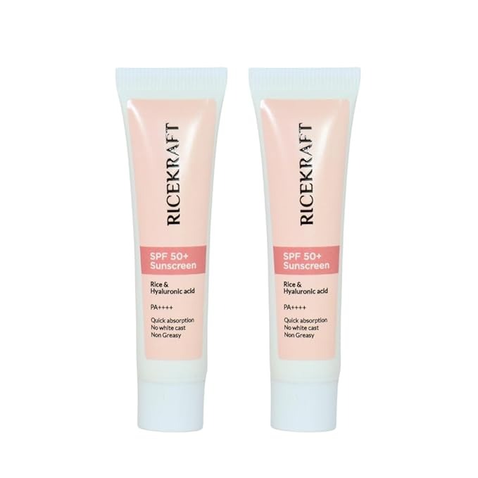 Ricekraft SPF 50+ Korean Sunscreen with Rice & Hyaluronic Acid - 6 gms (Pack of 2)