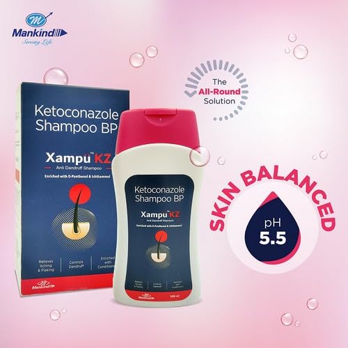 Mankind Xampu KZ Anti Dandruff Shampoo with Ketoconazole 5.5 pH Balanced - 100 ml