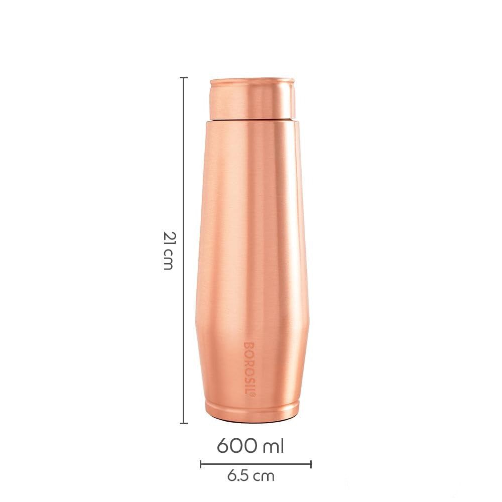 Borosil Orra Plain Copper Bottle 600ml