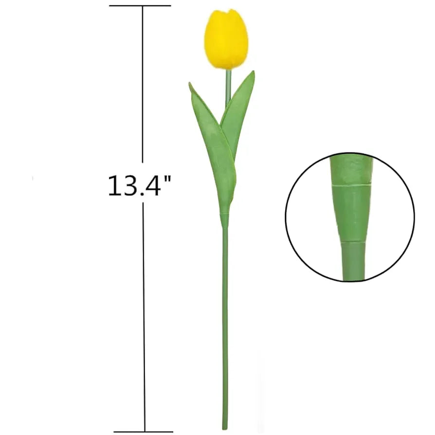 PU Real Touch Tulips Artificial Flowers 10 Pcs Flowers Arrangement Bouquet Yellow