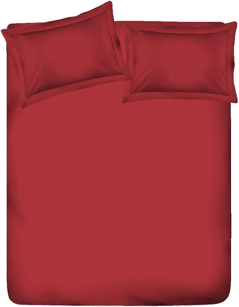 Layers Be Bold Cotton Bedsheet Set for All Seasons Lightweight Moisture Absorbent 140 TC King Size Red Solid